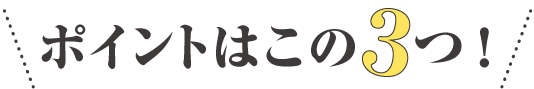 ポイントはこの３つ